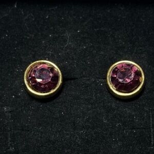 Vintage Gold and Purple Stud Earrings. Swarovski America Ltd, Swarovski crystals